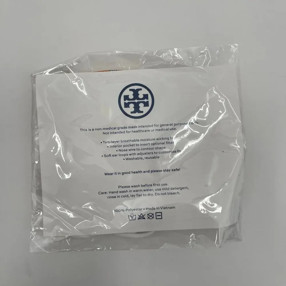 TORY BURCH Face Mask 70s Floral Print NWT Adjustable Straps Washable Reusable